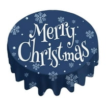 Luoshdecor Round Christmas Tablecloth,Plaid Reindeer Snowflakes Table Cover for Indoor Party Winter Holiday Kitchen Christmas Decorations 60 in