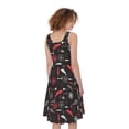 thumbnail image 2 of Fishing Theme Pattern Print Sleeveless Knee Length Dress, Fish Fishing Fashion Summer Maxi Dress For Women., 2 of 4