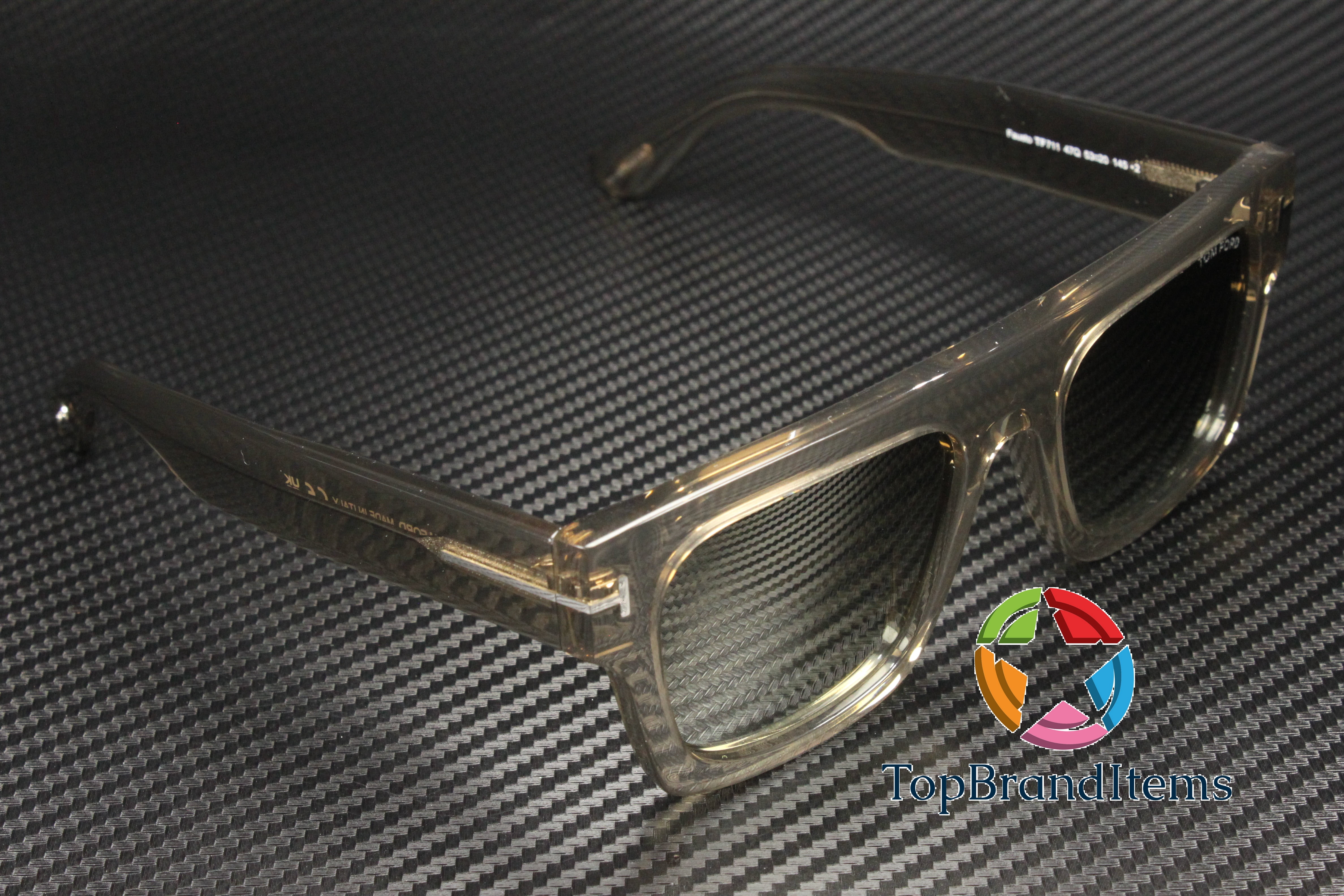 TOM FORD FT0711 47Q Fausto Geometric Lt Brown Green Miror 53 mm Men's Sunglasses