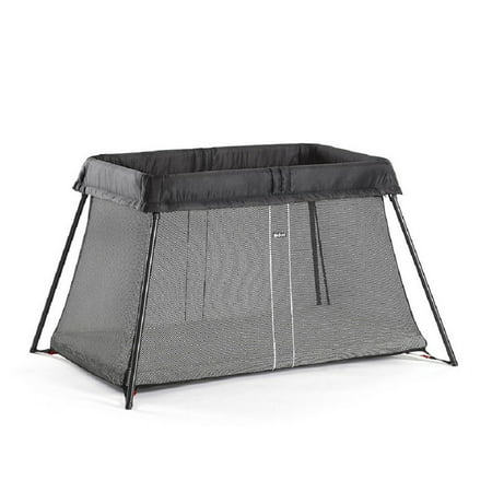 BabyBjorn Travel Crib Light Black and Fitted Sheet Bundle