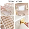 thumbnail image 5 of ZYHYPWW 3-Tier Lockable Jewelry Organizer, Portable Storage Case with Removable Tray for Rings, Necklaces and Earrings, 6.7 x 5.5 x 5.1 in, 5 of 7