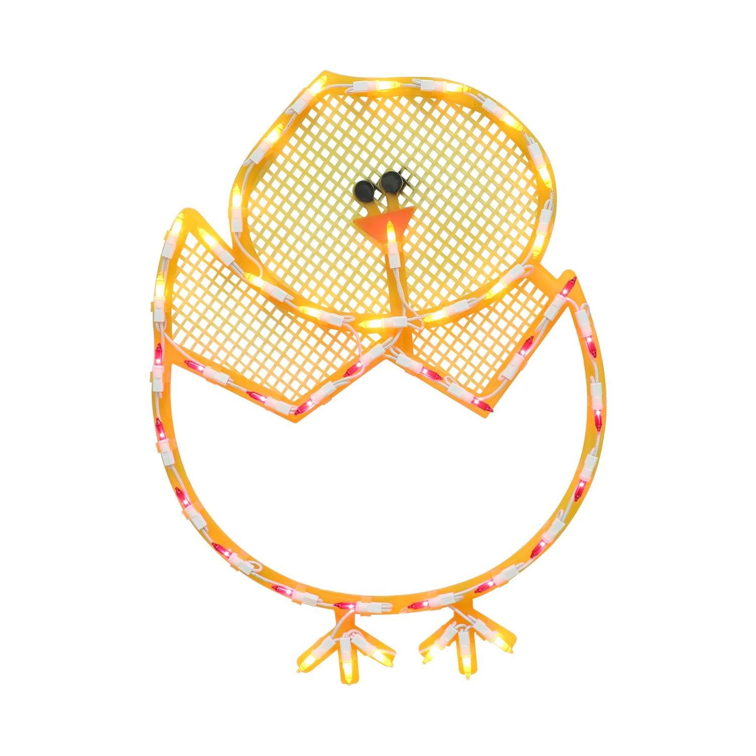 Lighted Hatching Baby Chick In Egg Easter Window Silhouette