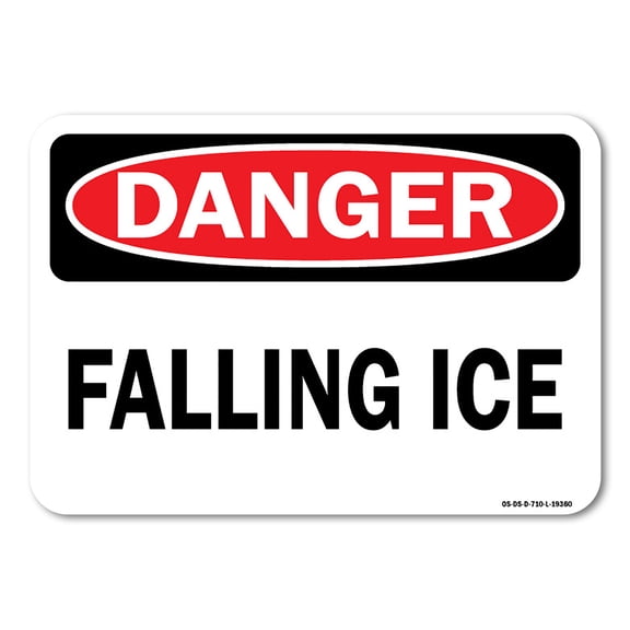 OSHA Danger Decal - Falling Ice | Decal | Protect Your Business, Work Site, Warehouse & Shop Area |  Made in the USA