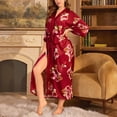 thumbnail image 4 of ITSAME Womens Robes, Fashion Prints Silk Comfy Lightweight Elegant Ladies Bathrobes Homewear With Belt Red Free Size, 4 of 8
