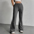 thumbnail image 7 of KPOPLK Women's Low Rise Flare Sweat Pants Drawstring Elastic Waist Bell Bottom Sweatpants with Pockets Casual Lounge Trousers,Size XXL, 7 of 7