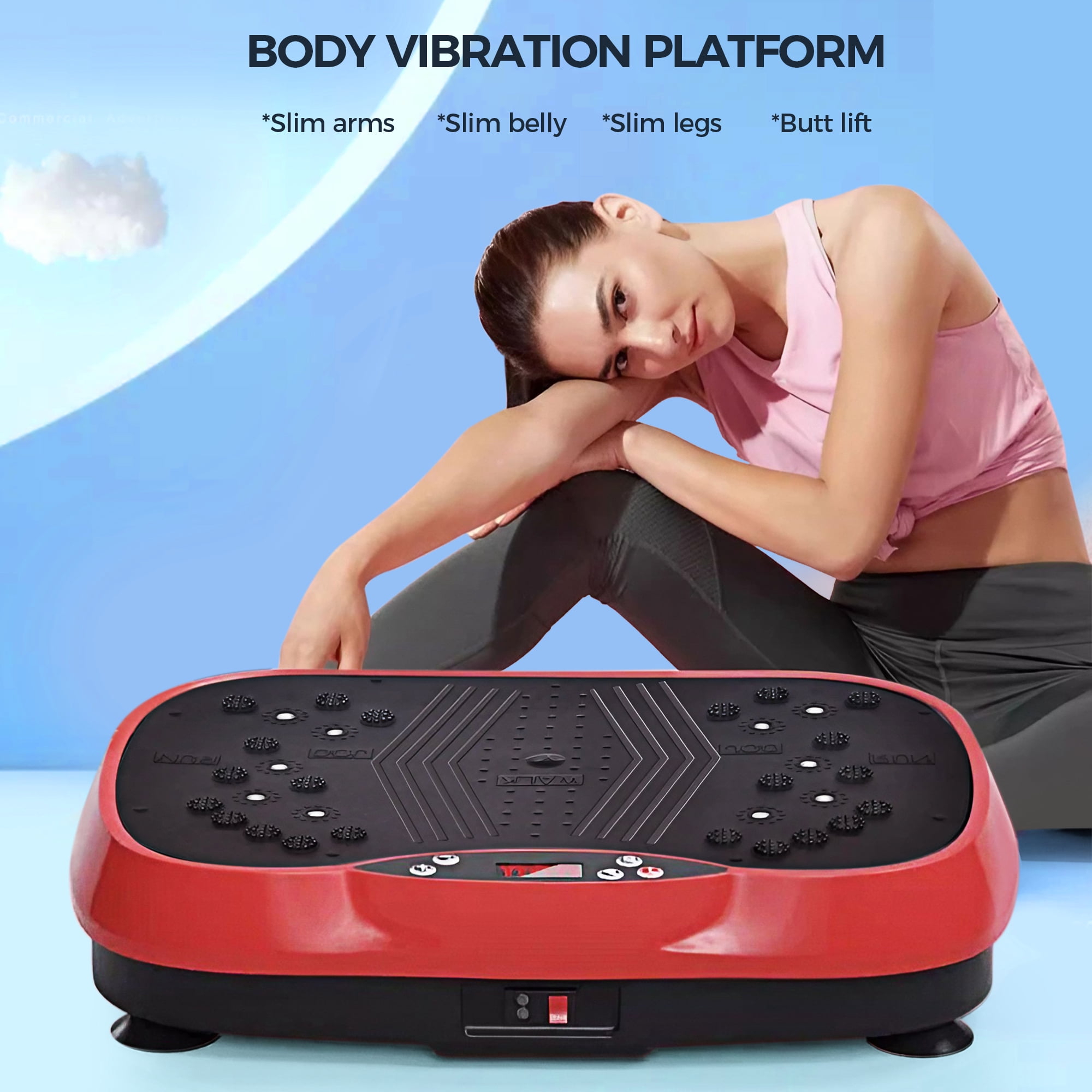 WANKO Vibration Plate Exercise Band Workout Machine - Silver