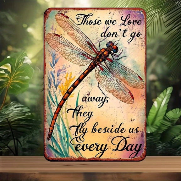 HELLOYOUNG 3D Metal Dragonfly Wall Art Decor Laser Cut Garden Panel for Outdoor Bedroom Bar Garage