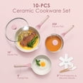 thumbnail image 7 of SENSARTE 10-Piece Ceramic Pots and Pans Set, Pink Induction Nonstick Cookware Set, Healthy Kitchen Cooking Sets with Stay-Cool Handles, Dishwasher Safe, Stackable, 7 of 7