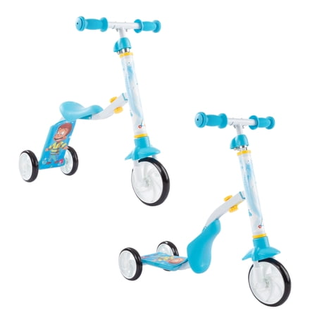 2-in-1 Convertible Scooter Balance Ride-On Toy for Toddlers and Children by Lil’ Rider Blue