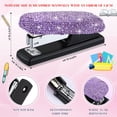 thumbnail image 2 of Grapadora Yexiya Bling Crystal, color morado, 11,5 x 3 cm, elegante, 2 of 7