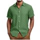 thumbnail image 2 of Blusa y camisa de manga corta con cuello vuelto Camisa casual para hombre Camisa de bolos vintage de manga corta Camisas de verano de playa cubana Camisa con botones Blusa para hombre Poliéster, 2 of 5