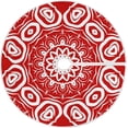 thumbnail image 1 of FMSHPON Red Hand Drawing Mandala Xmas Christmas Tree Skirt Stand Mat for Holiday Party Decoration Indoor Outdoor 36 inches, 1 of 6
