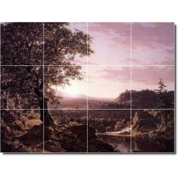 Ceramic Tile Mural-Frederic Church Landscapes Painting 212. 32" w x 24" h using (12) 8 x 8 ceramic tiles