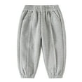 thumbnail image 2 of ITSAME Girls Casual Sweatpants, Bow Elastic Waist Cotton Tapered Pants with Pockets Gray 3T, 2 of 6