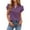 Purple, variant on Women's V Neck Casual Double Layer Ruffled Sleeve Solid Top Womens Tee Shirts Loose Fit Athletic Short Sleeve Shirt Women Running Tops Womens Tee Shirts Short Sleeve Tennis Shirt Women Summer