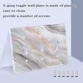 thumbnail image 4 of Haosy Light Switch Cover Plate 2 Gang Electrical Outlet Covers Soft Pink Gold White Marble Decorate Wall Plate 4.56”x4.48”, 4 of 8