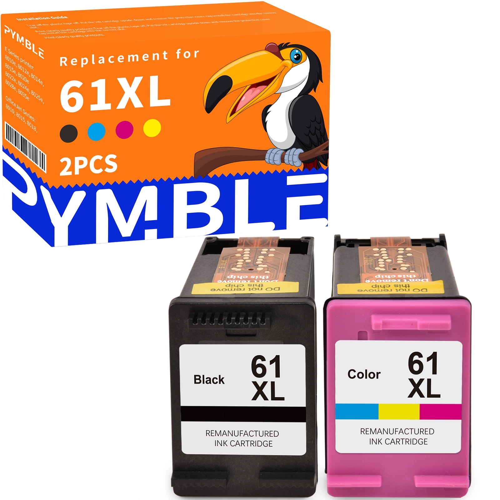 61XL Ink for HP 61 Cartridge Used with HP Envy 4500 Cartridge with 4502 5530 5535 5534 HP Officejet 4630 4635 Hp Deskjet 1000 1010 1510 Printer (2-Pack，1 Black, 1 Tri-Color) - Walmart.com