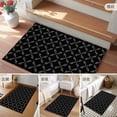 thumbnail image 6 of 2x3 Door Mat Rug, Black Morocco Non-Skid Rubber Backing Large Rectangle Rugs - Living Room Bedroom Home Office, Geometric Leaf Diamond Lattice Abstract Indoor Floor Mat Carpets Washable Rug, 6 of 9