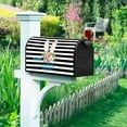 thumbnail image 2 of Happy Easter Mailbox Cover Cute Easter Bunny Spring Flower Abstract Rabbit Head Magnetic Mailbox Cover Standard Size 18x21 Inch Black and White Striped Mailwrap Post Box Cover for Garden, 2 of 6