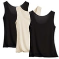 thumbnail image 2 of AHMOMEI 3 Pack Womens Sleeveless Scoop Neck Tank Top Seamless Slim Fit Camisole Summer Tank Tops for Women Racerback Tshirts Shirts for Women Black XL, 2 of 9