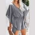 thumbnail image 3 of REALiKUN Womens Batwing Short Sleeve Rompers Summer Lightweight Flowy Baggy Shorts Jumpsuits Casual One Piece Beach Outfits, 3 of 7