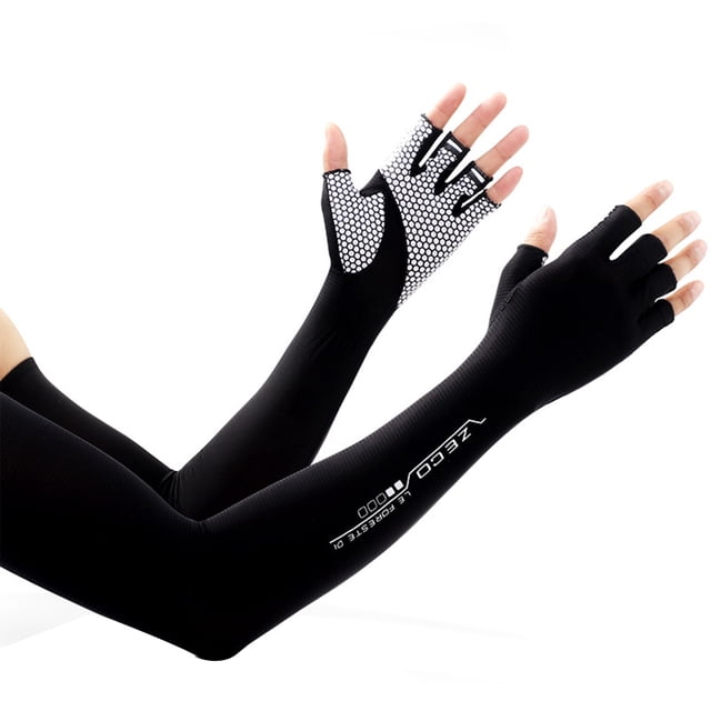Men Biking Gloves Non-Slip Yoga Exercise Half Finger Arm Cover Hand Protector