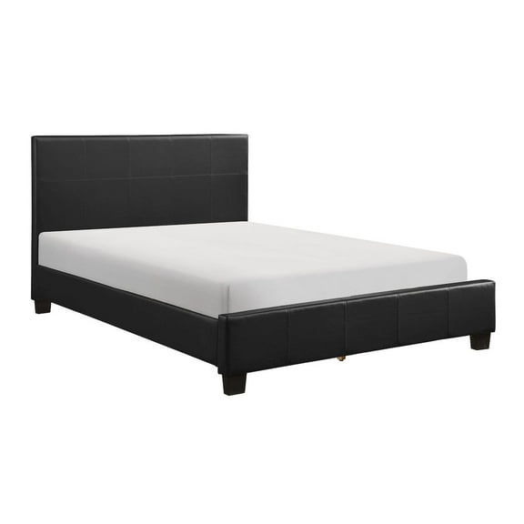 Lexicon Lorenzi Contemporary Wood and Faux Leather Eastern King Bed in Black