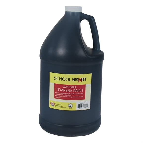 School Smart 2002759 1 gal Washable Tempera Paint, Black