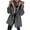 Gray, variant on MIUOWANP Puffer Jacket Womens Cropped Women's Solid Color Lapel Button Cardigan Long Sleeved Top Jacket Black XL
