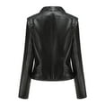 thumbnail image 4 of Chbgutlmr Women's Leather Jacket Full Zipper Cropped Jackets Motorcycle Biker Outdoor Short Coat, 4 of 4