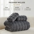 thumbnail image 5 of EMME Faux Fur Duvet Cover Twin-XL Size, 2 Pieces Ultra Soft Fluffy Comforter Cover, Cozy Warm for Winter, Luxury Shaggy Bubble Bedding Sets , 1 Duvet Cover & 1 Pillow Shams (Twin-XL,Dark Gray), 5 of 6