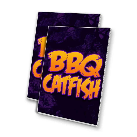 BBQ Catfish Purple (24" X 36") 4mm Corrugated Plastic Panel, Graphics Applied To 1 Side (Pk of 2)