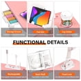 thumbnail image 4 of Foldable Laptop Desk,Height Adjustable,with USB/Storage Drawer/Cup Holder/Tablet Stand/Book Shelf for Reading,Writing,Eating,Watching,Pink, 4 of 7