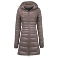 thumbnail image 4 of WEAIXIMIUNG Womens Down Jacket Women's Solid Color Mid Length Hooded Down Jacket with Drawstring Slim Fit Portable Outerwear, 4 of 4