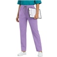 thumbnail image 2 of qolati Scrub Pants for Women Stretch Elastic Waist Jogger Pants Soft Womens Scrubs Pant Classic Fitted Drawstring High Waisted Cargo Pants with Pockets Purple M, 2 of 9