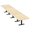 Classic White w/Matte Black Base no Electric, variant on 18 Person Arc Rectangle Modular Meeting Table Metal T-Bases w/Electric