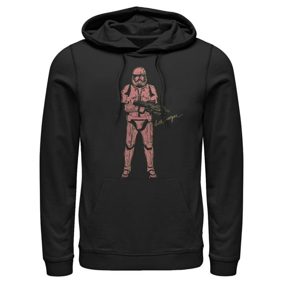 Men's Star Wars: The Rise of Skywalker Sith Trooper Villain Pull Over Hoodie Black Large
