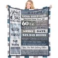 thumbnail image 1 of LHSHID 60th Birthday Gifts for Women Men Happy 60th Birthday Decorations Women Men 60th Birthday Gifts Ideas for Her Him Husband Throw Blanket 60"x80", 1 of 7