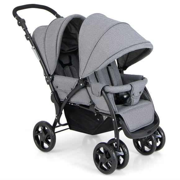Costway Double Stroller Foldable Baby Twin Lightweight Travel Stroller Infant Pushchair Black