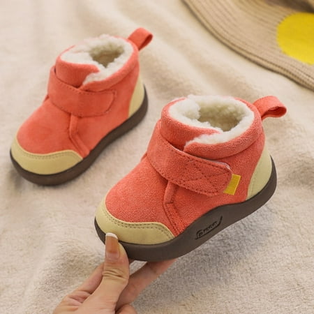 

QWZNDZGR Infant Toddler Boots Winter Baby Girls Boys Snow Boots Warm Plush Outdoor Soft Bottom Non-Slip Children Boots Kids Shoes
