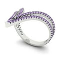 thumbnail image 2 of Statement Engagement Ring for Women - 0.525ct Simulated Alexandrite in 14K White Gold Promise Ring, 2 of 7