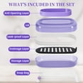 thumbnail image 2 of Shampoo Bar Holder and Soap Case, Leakproof Travel Container with Lid & Drain Tray, Includes Silicone Strap and Soap Bag, Compatible with Kitsch Solid Shampoo & Conditioner Bars(Grape Purple, Large), 2 of 3