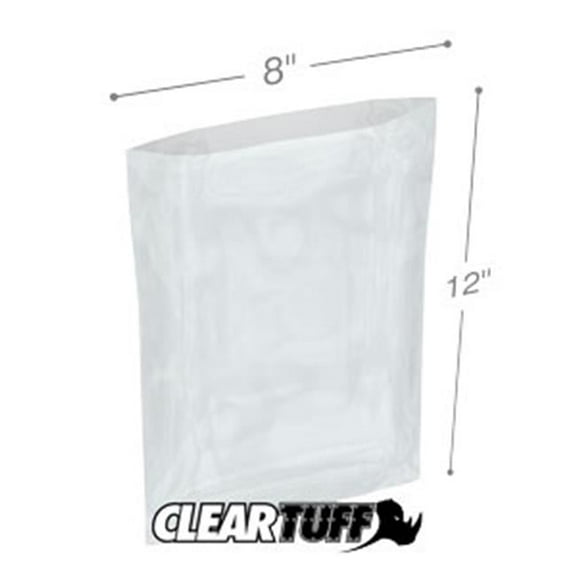 International Plastics PB30812 8 x 12 in. Clear Poly Bags, 0.003 Gauge - Case of 1000