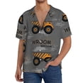 thumbnail image 3 of Gaeub Construction Machines Men's Lapel Short Sleeve Shirt, Relaxed Fit Shirt, Soft and Breathable for Outdoors Party Travel - Small, 3 of 7