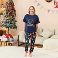 thumbnail image 2 of Odeerbi Christmas Pajamas for Family Holiday Short Sleeve Family Christmas Pajamas Matching Sets Mom Casual Print Top with Bottom Outfits Home Wear Sleepwear Family Matching PJs Set Blue, 2 of 7