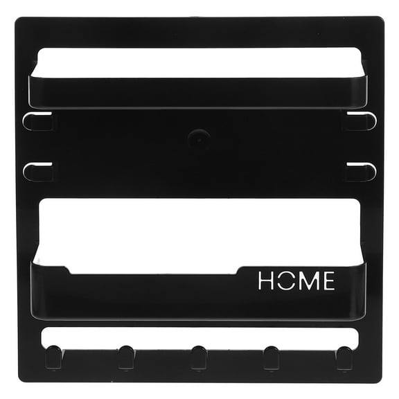 TAILTOSS 1 Set Key And Mail Organizer Black Plastic Wall Mounted Hanger For Entryway