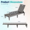 thumbnail image 2 of WLXIANG Outdoor Chaise Lounge Chair Set of 2 with 5-Position Adjustable Back, Waterproof & Lightweight PP Lounge Chairs for Outside Pool Patio (Light Brown), 2 of 9