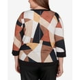 thumbnail image 5 of Alfred Dunner Womens Plus-Size  V-Neck Patchwork Top, 5 of 6