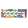 thumbnail image 4 of [Se ha subido el video] (Eje ​​Naranja Blanco-Rojo) Teclado K3 980 Gaming 100 teclas Teclado computadora para juegos oficina electrónicos personalizado (Naranja Blanco) (eje rojo), 4 of 9
