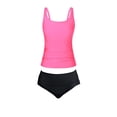 thumbnail image 6 of Guluxicc Tankini Swimsuit Sets for Women Solid Color Racerback Padded Two Piece Swimsuits with Beach Underwear Summer Bathing Suit, 6 of 6